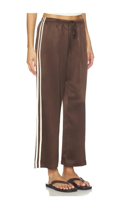 Donni The Silk Stripe Crop Pant In Brown