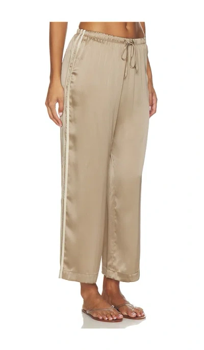Donni The Silk Stripe Crop Pant In Brown