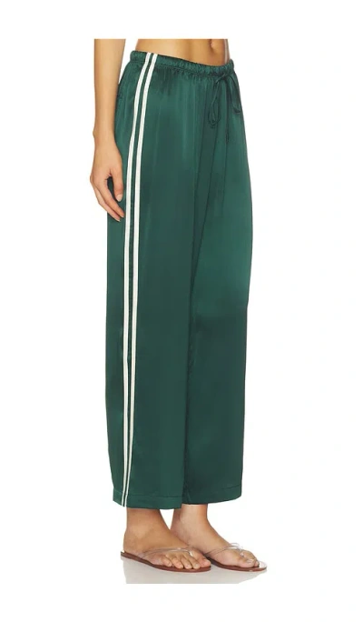 Donni The Silk Stripe Crop Pant In Green