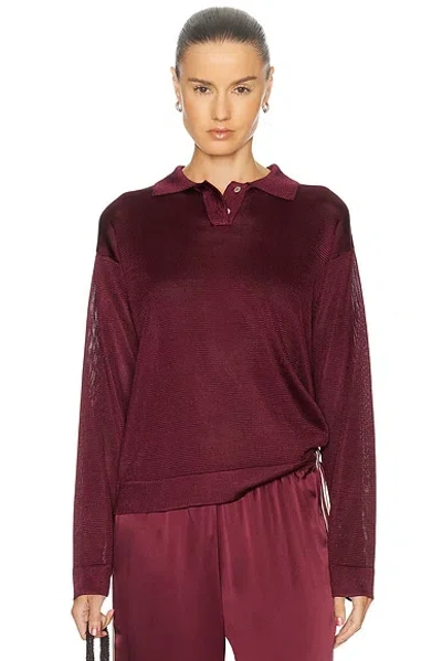 Donni The Slinky Polo Top In Burgundy