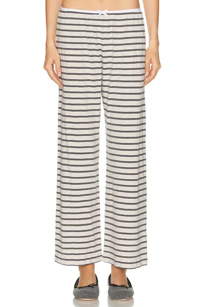 Donni The Stripe Jersey Bow Simple Pant In Multi