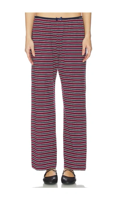 Donni The Stripe Jersey Bow Simple Pant In Multi