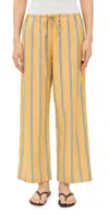 Donni The Stripe Pop Drawstring Pants Butter In Butter