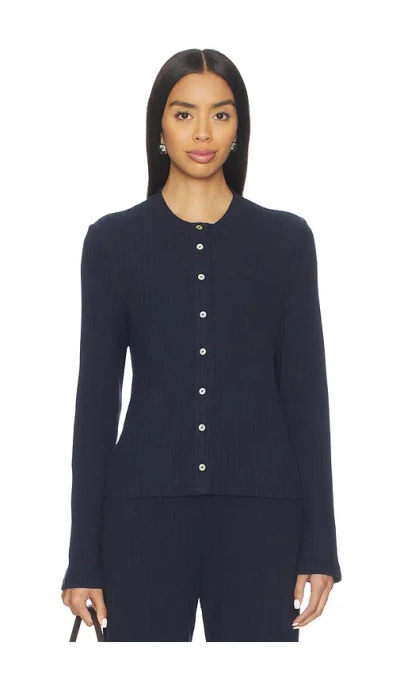 Donni The Sweater Rib Cardi In Blue