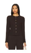 Donni The Sweater Rib Cardi Espresso In Brown