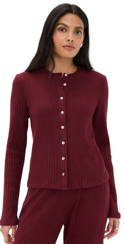 Donni The Sweater Rib Cardi Oxblood In Burgundy
