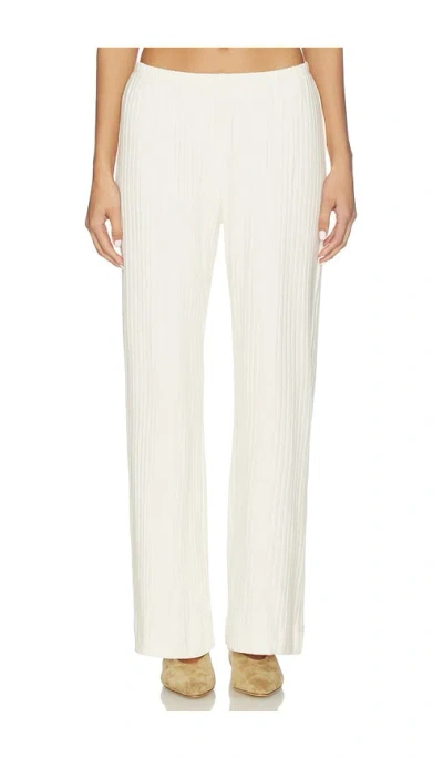 Donni The Sweater Rib Simple Pant In White