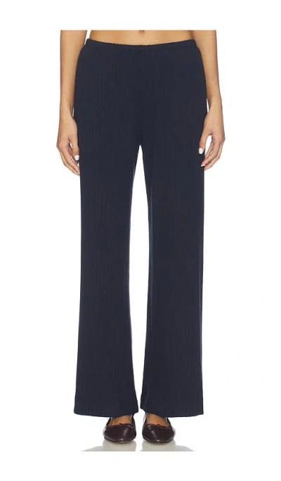 Donni The Sweater Rib Simple Pant In Blue