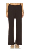 Donni The Sweater Rib Simple Pants Espresso In Brown