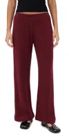 Donni The Sweater Rib Simple Pants Oxblood In Burgundy