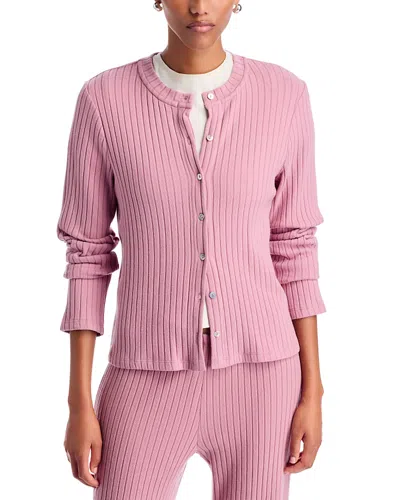 Donni The Sweater Ribbed Cardigan In Pink