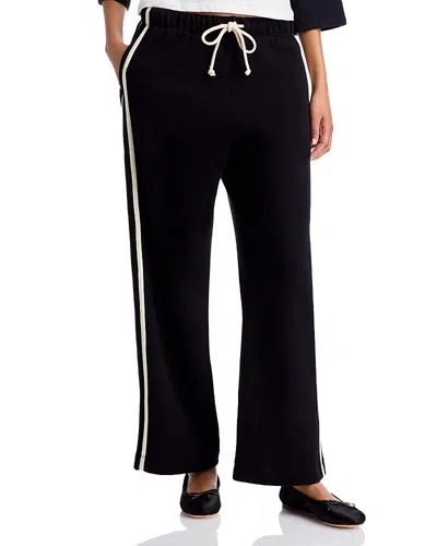 Donni The Terry Cotton Stripe Pants In Black