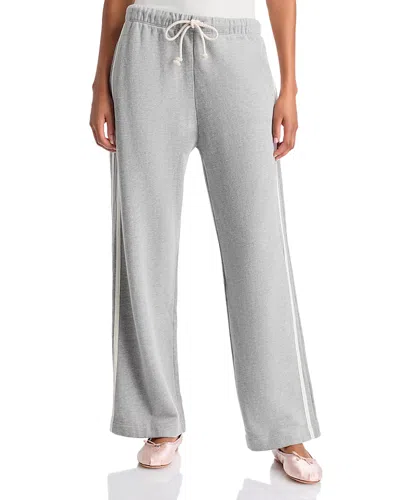 Donni The Terry Cotton Stripe Pants In Gray
