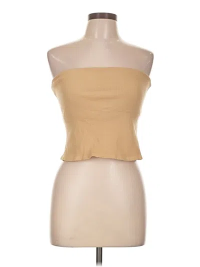 Pre-owned Donni Tube Top Tan Strapless Neckline Tops