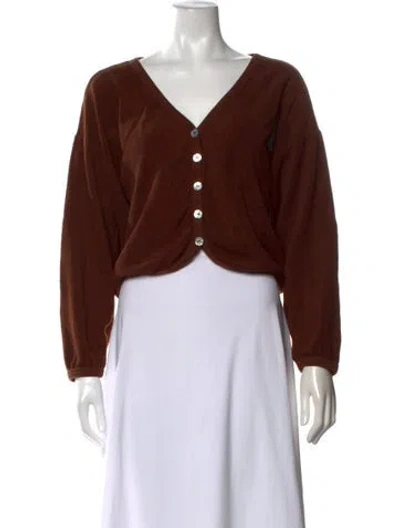 Pre-owned Donni V-neck Sweater In Brown