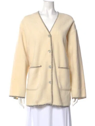 Pre-owned Donni V-neck Sweater In Neutral