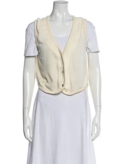 Pre-owned Donni V-neck Sweater In Neutral