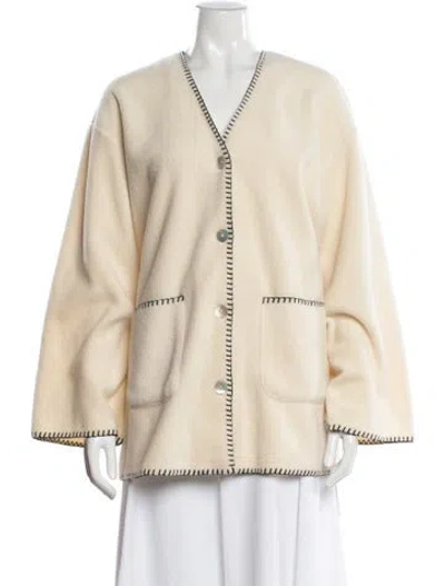 Pre-owned Donni V-neck Sweater In Neutral