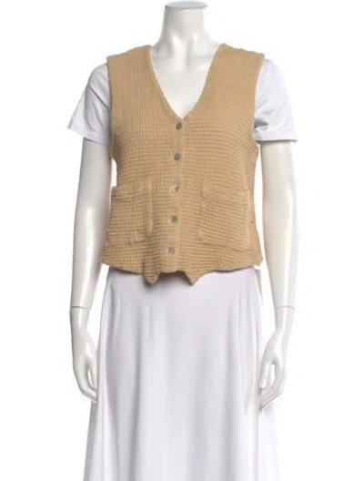 Pre-owned Donni V-neck Sweater W/ Tags In Neutral