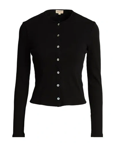 Donni . Woman Cardigan Black Size Xxs Cotton, Modal, Elastane