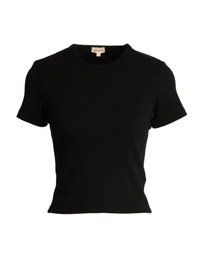Donni . Woman T-shirt Black Size Xs Cotton, Modal, Elastane