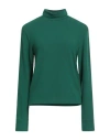 Donni . Woman Turtleneck Green Size M Rayon, Polyester, Elastane