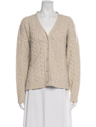 Pre-owned Donni Wool V-neck Sweater In Neutrals