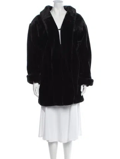 Pre-owned Donnybrook Faux Fur Coat In Black