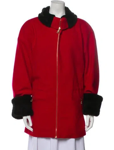 Pre-owned Donnybrook Faux Fur Coat In Red