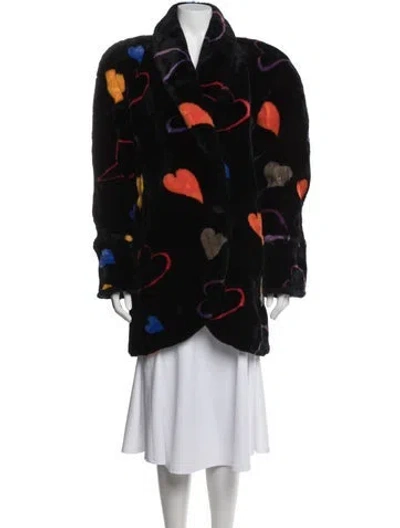 Pre-owned Donnybrook Graphic Print Faux Fur Coat In Multi