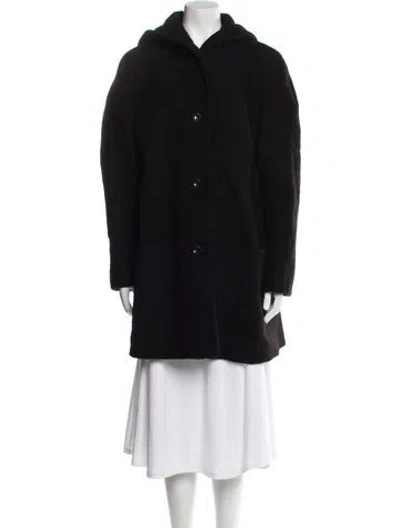 Pre-owned Donnybrook Wool Faux Fur Coat In Black