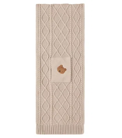 Donsje Kids' Aatos Cable-knit Cotton Scarf In Sand