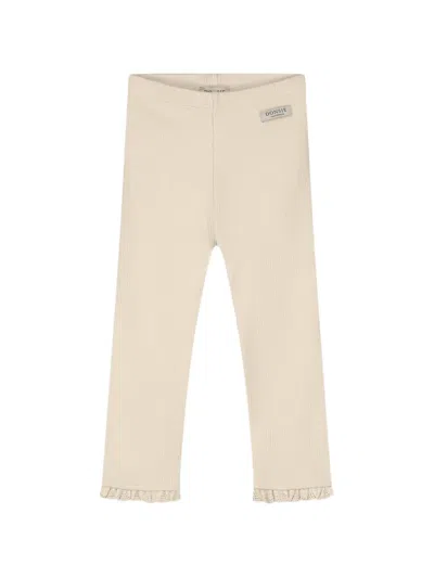 Donsje Babies' Affy Ribbed Ruffled-cuff Trousers In Neutral