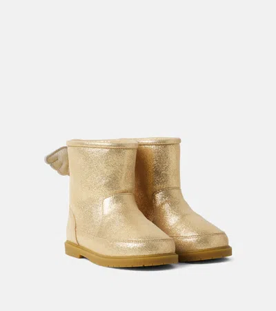 Donsje Angela Metallic Leather Boots In Gold