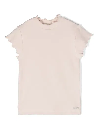 Donsje Aurore Fine-ribbed T-shirt In 粉色