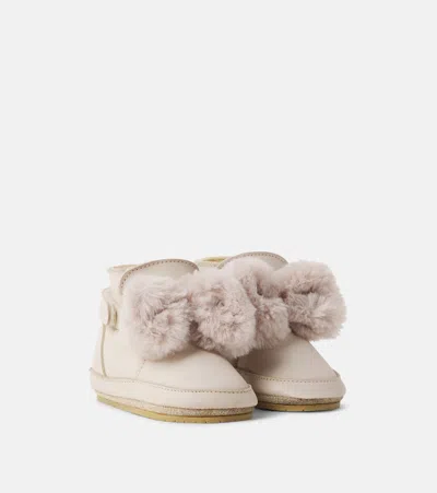 Donsje Baby Amrini Leather Booties In Beige