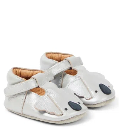Donsje Baby Blinc Koala Metallic Leather Shoes In Multi