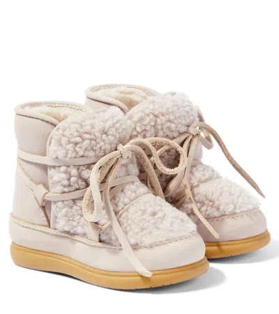 Donsje Baby Ceysa Teddy And Leather Booties