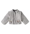 Donsje Baby Corneel Embroidered Cotton Jacket In Blue Marine - White Striped