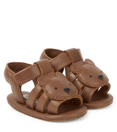 Donsje Baby Diedan Bear Leather Sandals In Multi