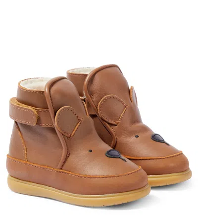 Donsje Baby Dubu Leather Booties In Brown