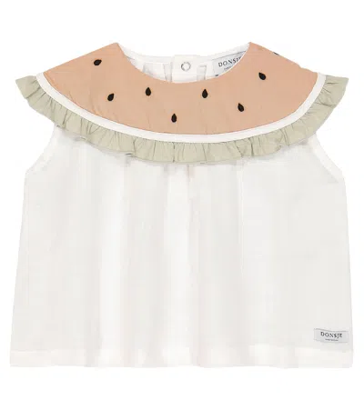 Donsje Babies' Frutys Ruffled Blouse In White