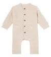 Donsje Baby Geertje Ribbed-knit Wool Jumpsuit In Neutral