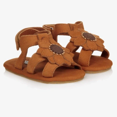 Donsje Baby Girls Tan Leather Sandals In Brown