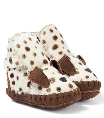 Donsje Baby Kapi Calf Hair Booties In Brown