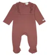Donsje Baby Kone Ruffled Cotton Onesie In Dark Clay