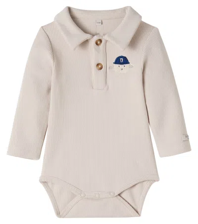 Donsje Baby Paulo Cotton-blend Bodysuit In Sand
