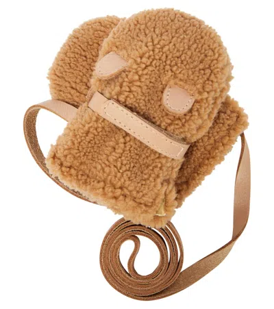 Donsje Baby Richy Faux Fur Mittens In Brown