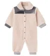 Donsje Baby Robster Embroidered Jumpsuit In Neutral