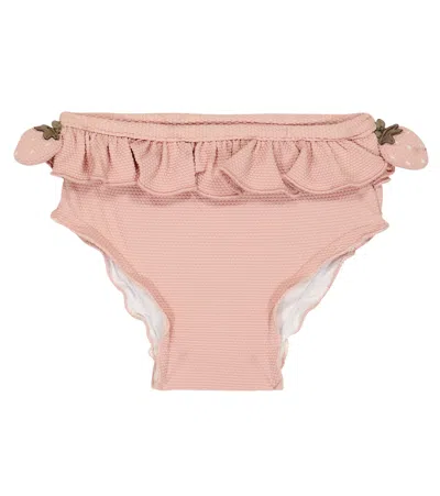 Donsje Baby Sisi Appliquéd Bikini Bottoms In Powder